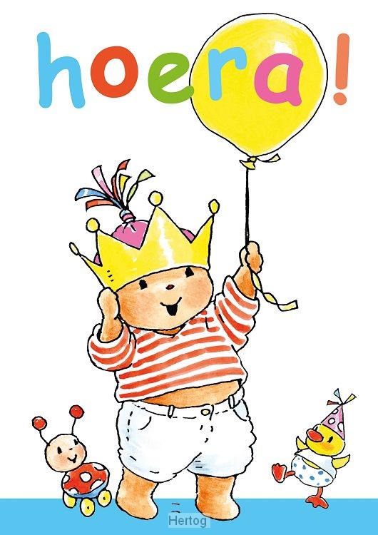 Bobbi hoera ballon - kaart